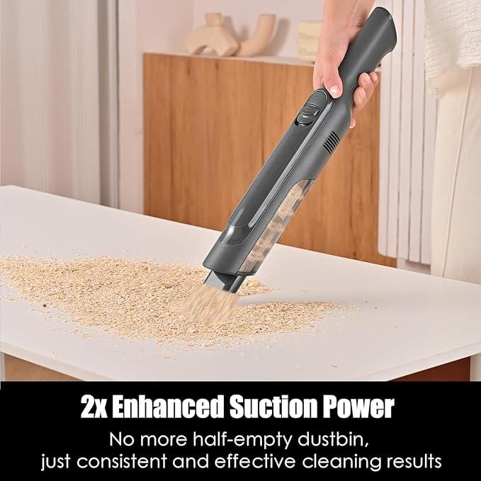 Handheld Vacuum Cordless, Super Lightweight 1.4lb with Powerful Suction, Charging Dock, Single Touch Empty and Detachable Dust Cup, Portable Mini Car Vac for Home Pet Car (Steel Gray) - NeatNest