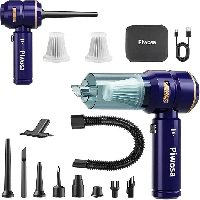 Handheld Vacuum Cordless, Car Vacuum Cleaner with High Power Strong Suction, Compressed Air Dusters with LED Light, Mini Portable Hand Vacuum Blower for Home, Pet (Navy) - NeatNest