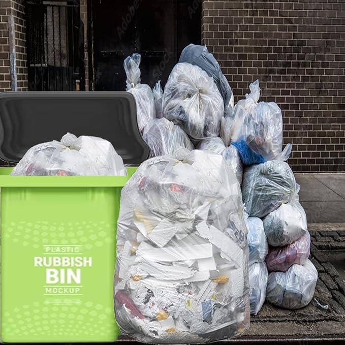 55-60 Gallon Trash Bags, 150 Count Bulk, Heavy Duty Clear Plastic Recycling Garbage Bags, Multi-purpose Can Liners for Business Home Commercial, Industrial Contractors, Storage, Outdoor - NeatNest