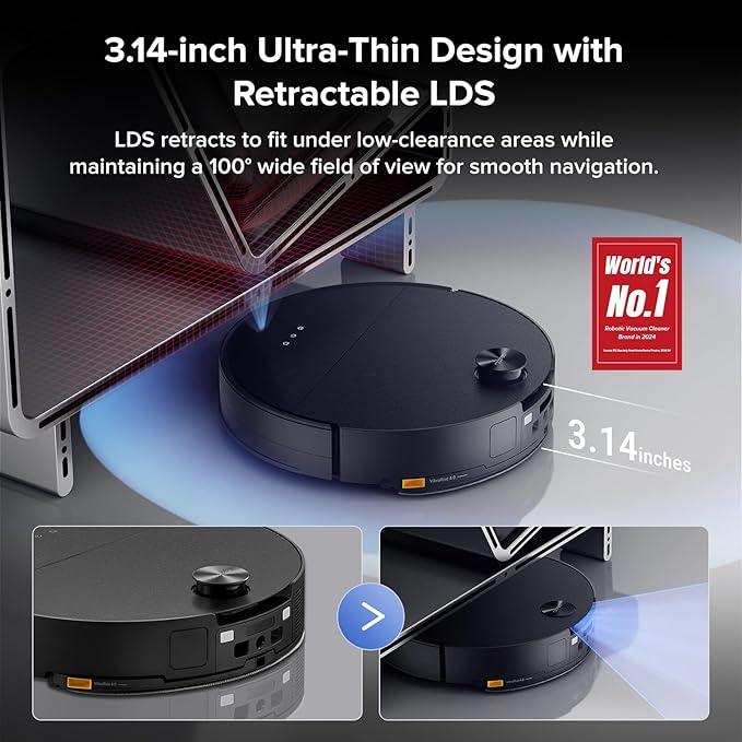 roborock Saros 10 with Refill & Drainage System Robot Vacuum and Mop, 22,000Pa Suction, AI Obstacle Avoidance, 3.14-inch Ultra Thin, Intelligent Dirt Detection, Zero Tangling Main Brush, Hot Water Mop - NeatNest