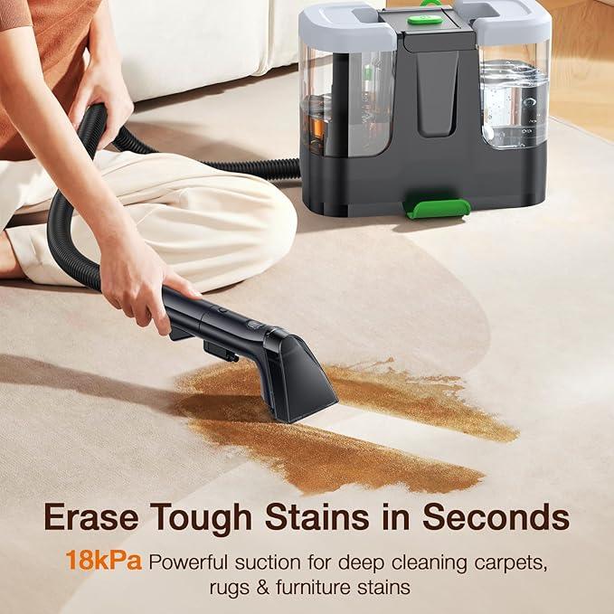 LABIGO Portable Carpet & Upholstery Cleaner, 18Kpa Carpet Cleaner Machine for Deep Stain Removal, Spot Cleaner for Pet Accidents, Area Rugs, Stairs, Car Seats & Couches, Includes Tools & Self-Cleaning - NeatNest
