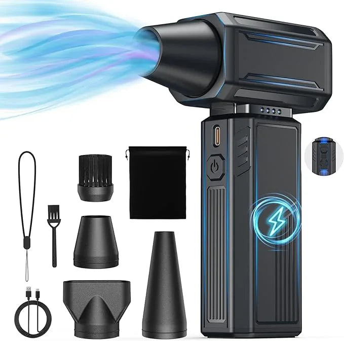Compressed Air Duster,200000RPM Electric Duster,Stepless Speed Mini Air Blower,Replace Canned Air Duster,Cordless Rechargeable Jet Fan Blower for Keyboard Computer Car Cleaning Dry-Black - NeatNest