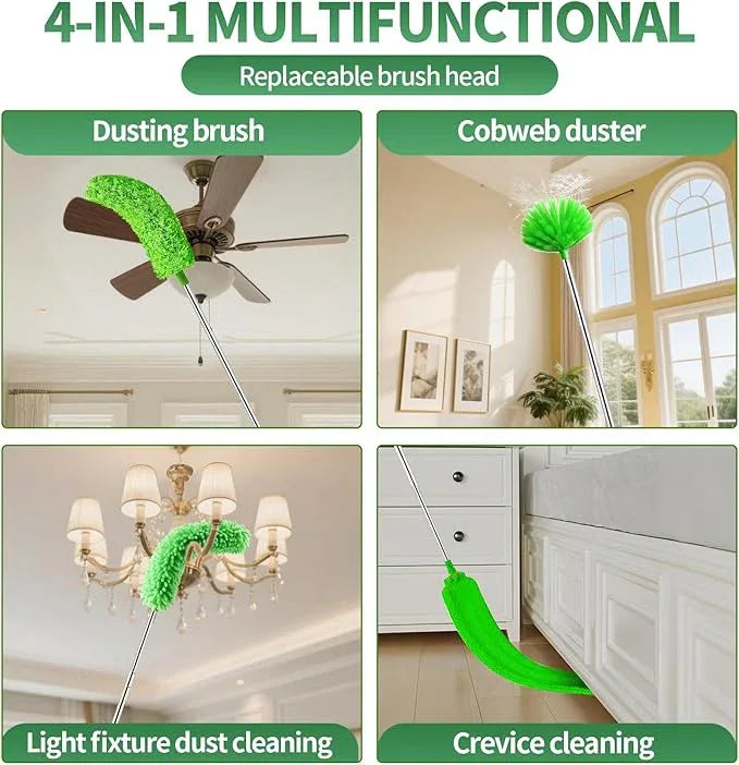 dusters for Cleaning extendable Long Handle，Webster Cobweb Duster with Extension Pole，Spider Web Remover Brush with Pole，Outdoor Web Cleaner Outside for use on Ceilings, cabinets, Walls, Light - NeatNest