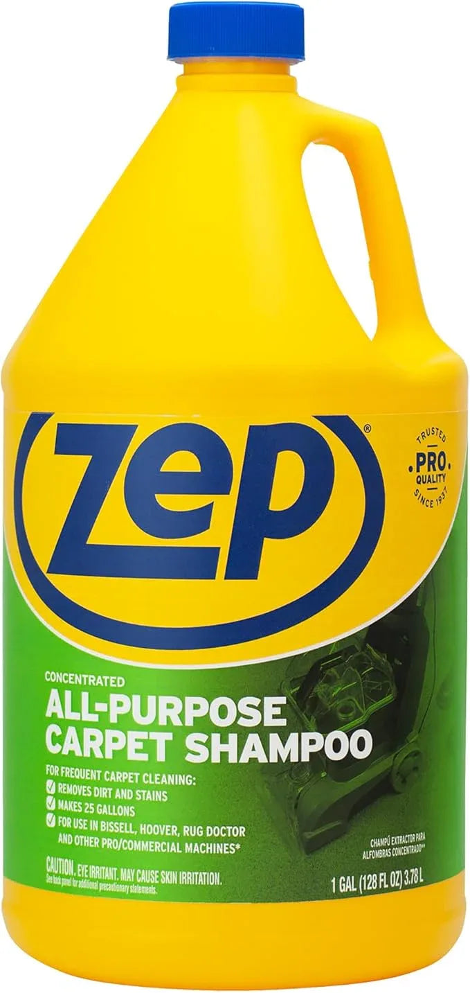 Zep All-Purpose Carpet Shampoo Concentrate Cleaner - 1 Gallon (Case of 2) ZUCEC128 - Professional Formula Removes Dirt and Stains - NeatNest