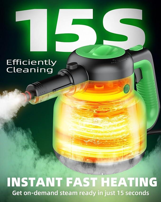 Steam Mop with Detachable Handheld Steam Cleaner for Home, 12-in-1 Multi Accessories, Quick 15s Heat, 221°F Floor Steamer & 320ml Water Tank, Powerful Steamer for Cleaning Floor, Carpet, Windows, Tile - NeatNest