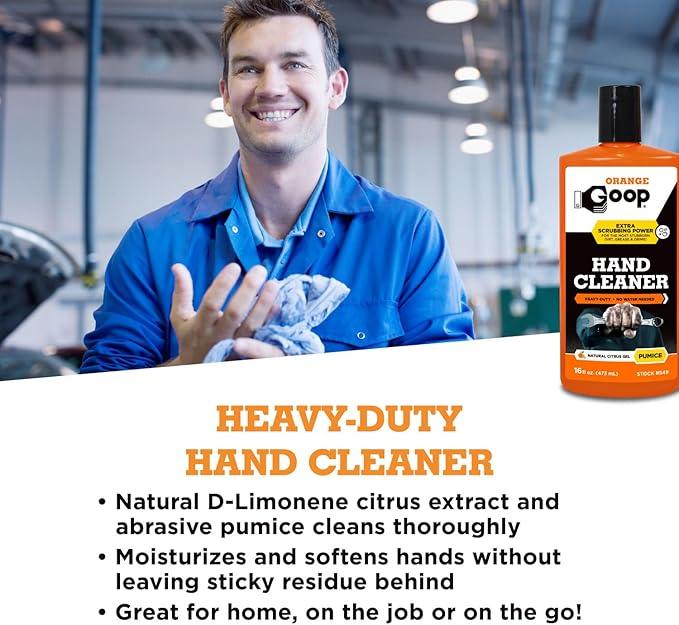 GOOP Orange Liquid with Pumice Multi-Purpose Waterless Hand Cleaner - 16 oz Flip-Top Bottle (Pack of 2) - NeatNest