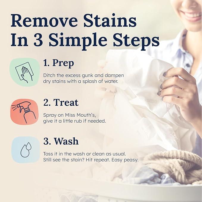 Miss Mouth's Messy Eater Stain Treater - 2 Pack Stain Remover Spray and 16oz Refill Pouch - NeatNest