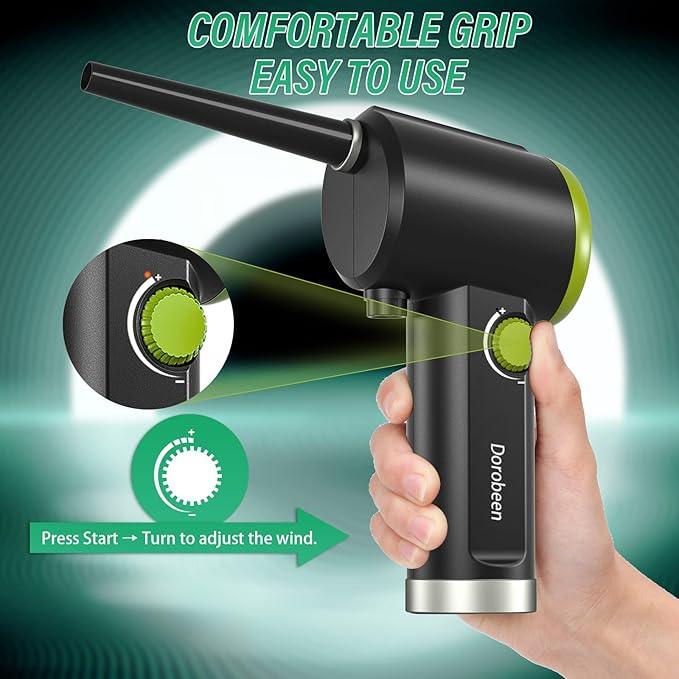 DOROBEEN Compressed Air Duster, Cordless Handheld Air Blower, Stepless Speed, 41000RPM, Portable Rechargeable Built-in Battery, Electric Air Duster for Computer Keyboard Electronics Cleaning - NeatNest