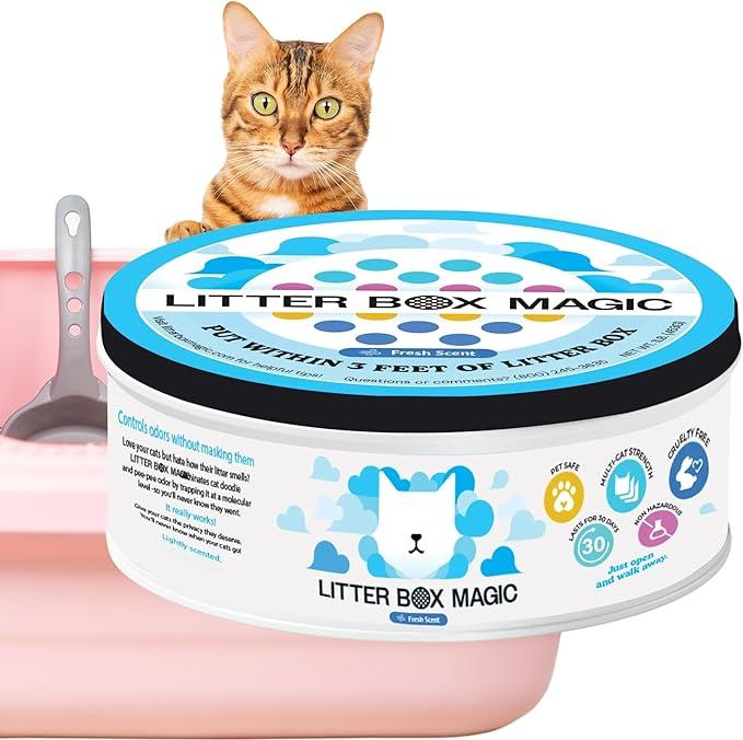 Litter Box Magic Cat Litter Deodorizer Jar (Fresh Scent, 16 Oz, Pack of 1) - Cat Litter Odor Absorber Gel In A Jar - Litter Box Pet Air Freshener - Litter Odor Eliminator to Freshen Air - NeatNest