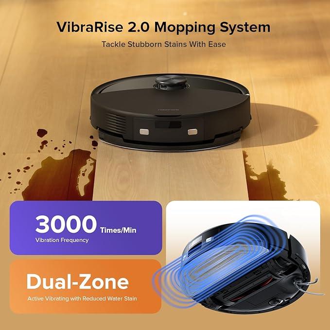 roborock Q10 S5 Robot Vacuum and Mop Cleaner, 10000Pa HyperForce Suction, Dual Anti-Tangle System, Auto-Lifting Mop, ReactiveTech Obstacle Avoidance, App Control, for Pet Hair and Carpet, Black - NeatNest