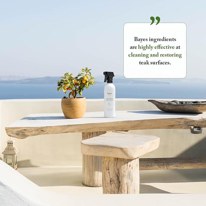 Bayes High Performance Teak Cleaner & Restorer - Cleans, Shines, and Protects - Maintains Fine Teak and Restores Neglected Teak - 16 oz, 6 Pack - NeatNest