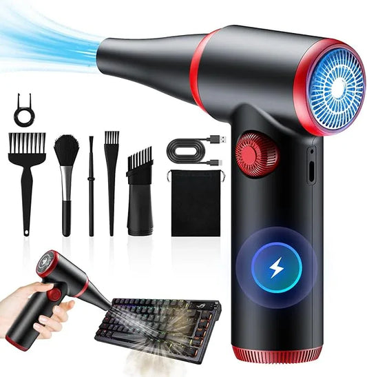 ATEngeus Compressed Air Duster, Stepless Speed Electric Air Duster, 100500RPM Cordless Air Duster with LED Light, Rechargeable Air Blower Replaces Canned Air, Keyboard Cleaner for Laptop, PC - NeatNest