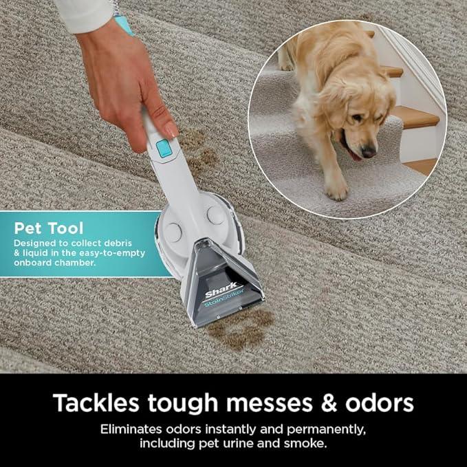 Shark R- EX201 CarpetXpert Upright Carpet, Area Rug & Upholstery Cleaner with StainStriker, Cyan - (Renewed) - NeatNest