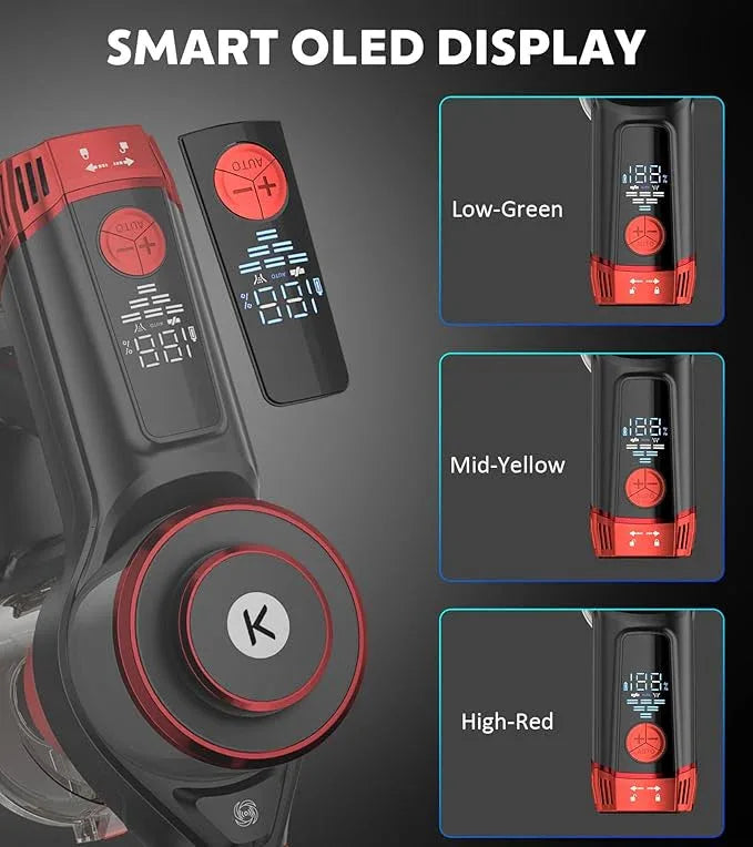 Cordless Vacuum Cleaner, 600W 50KPA Powerful Stick Vacuum with OLED Smart Display, 70Mins Runtime, Self-Standing & 1.8L Dust Cup, Vacuum Cleaners for Home/Hardwood Floor/Carpet/Pet Hair - NeatNest