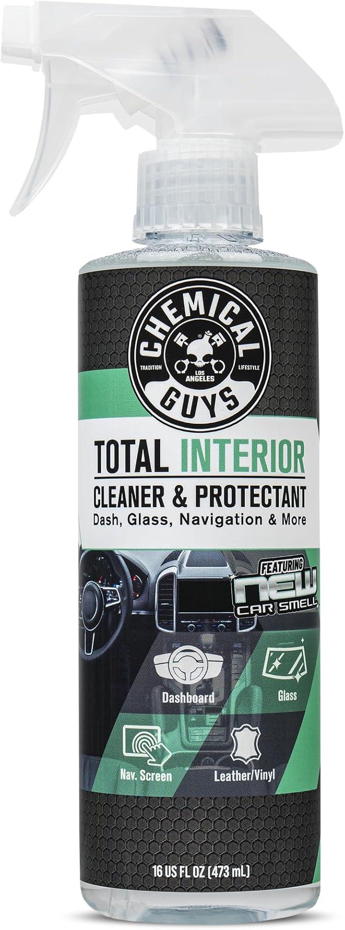 Chemical Guys Total Interior Cleaner & Protectant - New Car Scent, Car Cleaning Spray, Cleans and Protects Leather, Vinyl, Plastic, Rubber, and Glass, Safe for Trucks, SUVs, Jeeps, RVs & More - 16 oz - NeatNest
