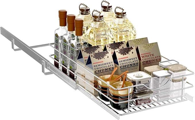 Pull Out Cabinet Organizer, (17½"W x 20"D), Soft Close Pull Out Cabient Drawer, Slide Out Cabient Organizer for Kitchen Base Cabinet, Pot and Pan Organization, Pantry Organization, Wire Basket - NeatNest