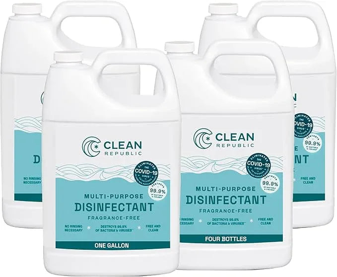 Clean Republic Multi-Purpose Disinfectant Cleaner, 1 Gallon Bottle, 4-Pack - NeatNest