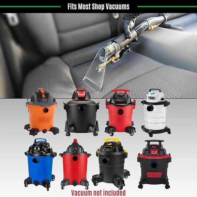 Hi Detail Shop Vac Extractor Kit with Wand and Hose, Adapter Converts Vacuum to carpet & upholstery Extractor for auto detailing & home - NeatNest