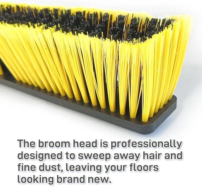FRAXIR 4PCS Push Broom Head Outdoor Large Stiff Bristle Broom Head - Excellent Cleaning Performance - Easy Installation Broom Head(18 inches) - NeatNest