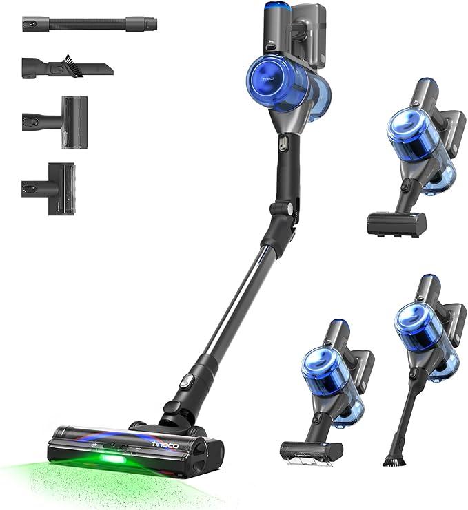 Tineco Pure ONE S70 Cordless Vacuum Cleaner, 200AW Powerful Suction, 3D Sense Pro Cleaning System, 6-Stage Filtration with 95min Runtime, Zero Tangle Brush with 180° Foldable Tube (Blue-Gray) - NeatNest