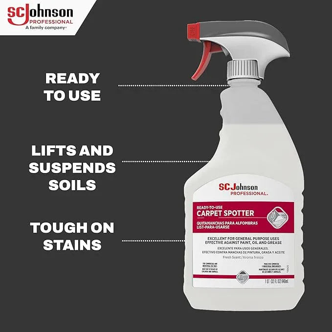 SC Johnson Professional Ready-To-Use Carpet Spotter, Carpet Stain Remover, 32 fl. oz., 6 Count, for Professional Use Only - NeatNest