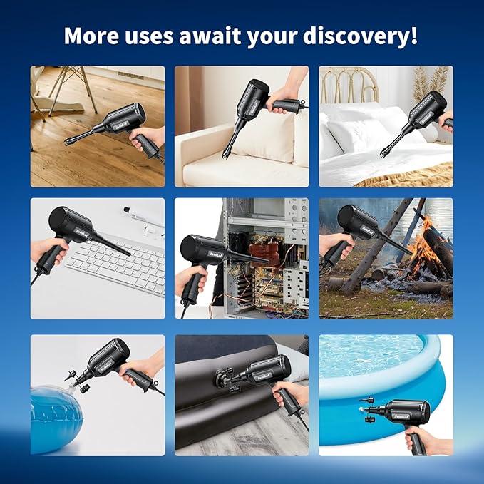 Compressed air Duster Electric 500W, Canned air Replacement, 40000RPM Air Blower, Stepless Speed, an AC dust Blower with 6ounces of Blowing Power for Computer Keyboards etc Electronic Duster - NeatNest