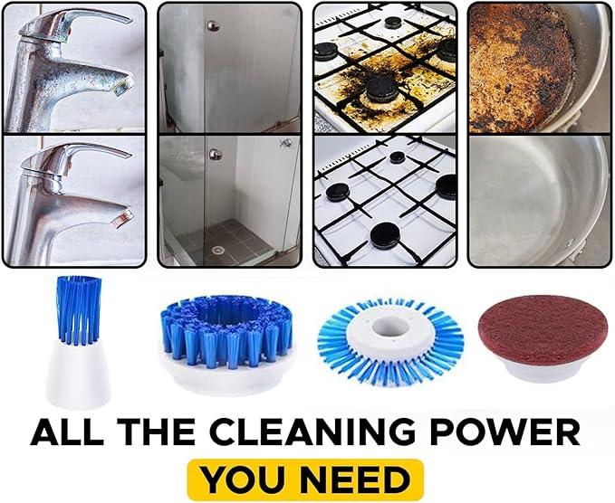Cordless Power Scrubber for Cleaning Tile/Floor/Sink/Shower/Bathroom/Kitchen - Electric Handheld Scrub Brush with 6 Replaceable Heads, 360° Portable Washing Machine for Car, Wall, Window and Stove Top - NeatNest
