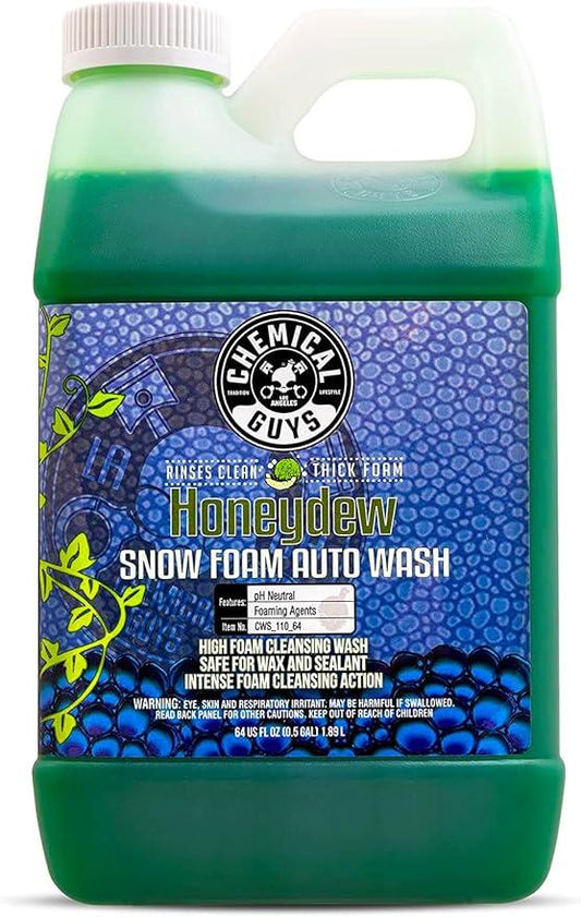 Chemical Guys Car Wash Soap for Foam Cannon or Bucket, Honeydew Snow Foam Car Wash Soap for Trucks, Motorcycles, RVs & More, Super Suds, Honeydew Scent - 64 oz (Half Gallon) - NeatNest