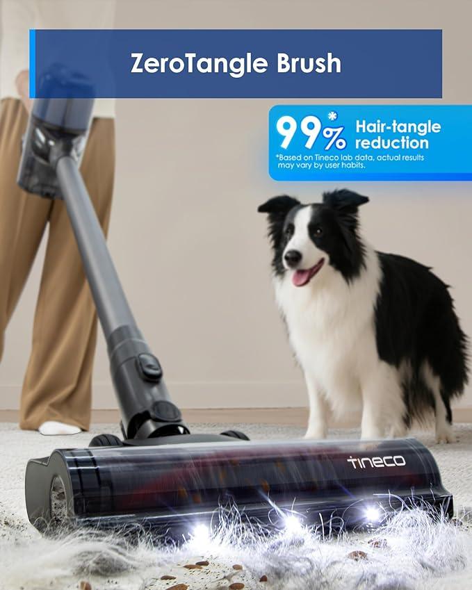 Tineco Pure ONE S30 Cordless Vacuum Cleaner, 150AW Powerful Suction, Zero Tangle Brush, Up to 65min Runtime, 6-Stage HEPA Filtration, PureCyclone Technology Stick Vacuum with Wall Mount Dock - NeatNest