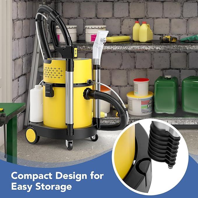 COSTWAY Wet Dry Vacuum Cleaner, 4-in-1 Portable Carpet & Upholstery Cleaner Machine with 5.5 Peak HP & 17 KPA Max Suction, Shampoo Vac Cleaner with Attachments for Floor, Stair, Sofa, Car, Gap - NeatNest