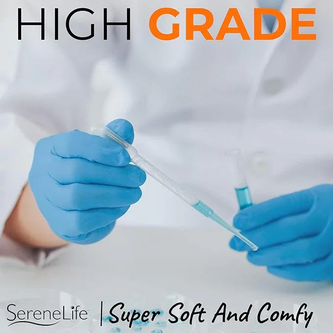 Serenelife Soft Industrial Gloves, Nitrile and Vinyl Gloves, Powder-Free, Textured Grip, Ideal for Cleaning, Food Service, Automotive, Household Work - NeatNest