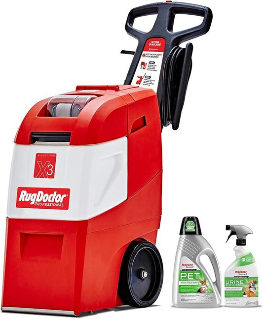 Rug Doctor X3 Commercial Carpet Cleaner - Pet Pro Pack, Includes Commercial Carpet Cleaning Machine, 48 oz. Pet Stain & Odor Carpet Cleaner and 22 oz. Urine Eliminator - NeatNest