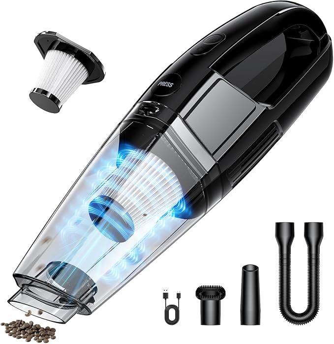 Cordless Handheld Vacuum 7000Pa Suction, 650mL Dustbin, 1.43 lbs Lightweight, Rechargeable, Ideal for Car & Home Use, 25-Minute Runtime - NeatNest