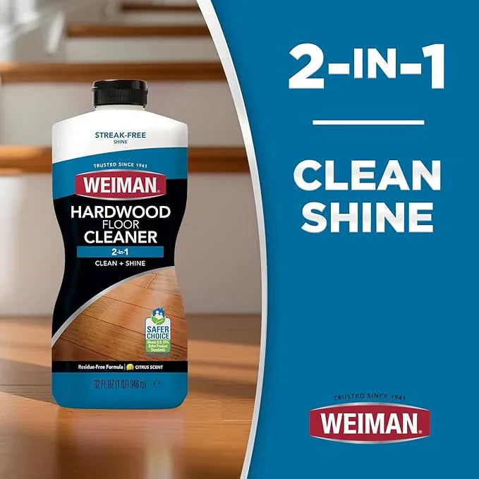 Weiman Hardwood Floor Cleaner Gallon and Refillable Squeeze Bottle - Finished Wood Surfaces - NeatNest
