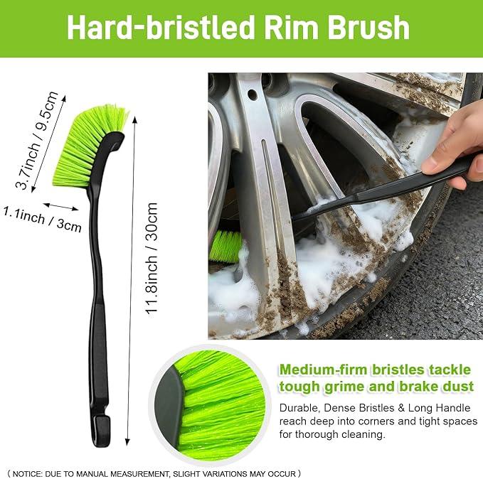 7PCS Car Wheel Brush Kit – XINDELL Rim & Tire Cleaning Brush Set, Scratch-Free Wheel Cleaning Kit for Cars, Rims & Tires – Auto Detailing Brush Set with Soft/Hard Bristles - NeatNest