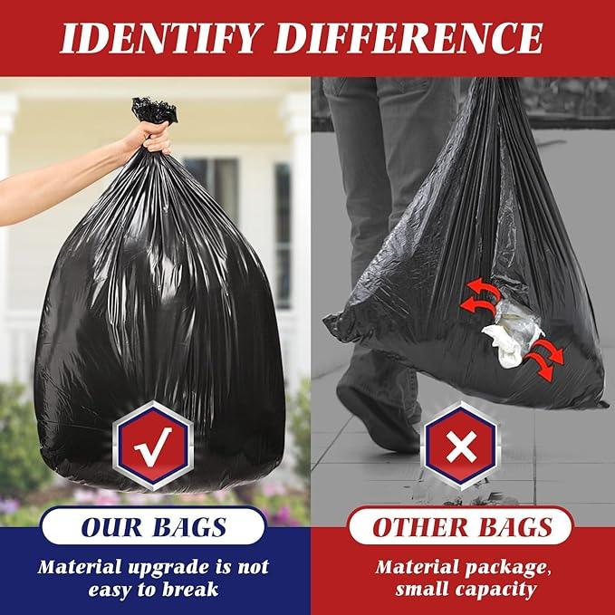 Teivio 40-45 Gallon Large Black Trash Bags 100 Counts All Purpose Trash Bags,39,40,42,44,45 Gal,Heavy Duty Garbage Bags,For Industrial, Commercial, Construction, Outdoor, Lawn, Leaf, Can liners - NeatNest