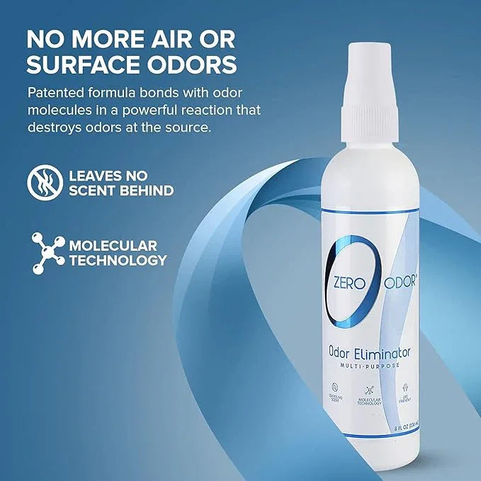 Zero Odor Multi-Purpose Odor Eliminator - Eliminate Air & Surface Odor – Patented Technology Best for Bathroom, Kitchen, Fabric, Closet- Smell Great Again, 8oz (Over 1000 Sprays) - NeatNest