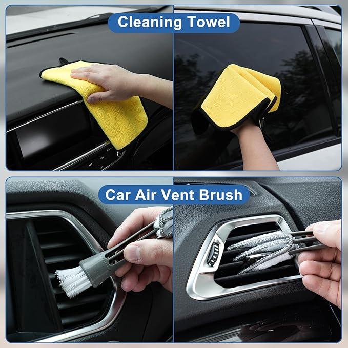 Viewsun Windshield Cleaner Tool, 13Pcs Car Interior Cleaning Kit, Car Detailing Kit Interior Cleaner, Car Detailing Brushes, Car Cleaning Gel, Inside Cleaning Supplies Accessories for Women Men - NeatNest