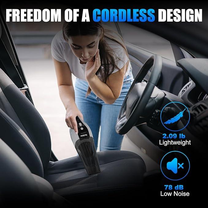 Car Handheld Vacuum Cordless Car Vacuum Cleaner for Drivers, Office, Home & Pet Hair, with True Brushless Motor, Ultra-Strong Suction, Large Battery & Big Dust Cup, Type-C Fast Charging - NeatNest