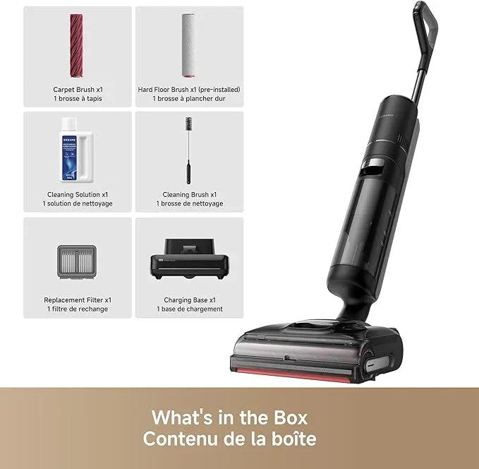 DREAME H15 Pro CarpetFlex Cordless Vacuum Mop, Wet Dry Vacuum Cleaner with Dual Brushes for Hard Floors & Carpet, Tangle-Free Hair-Cutting, 23kPa Suction, 180° Lie-Flat Floor Washer, 194°F Fast Drying - NeatNest