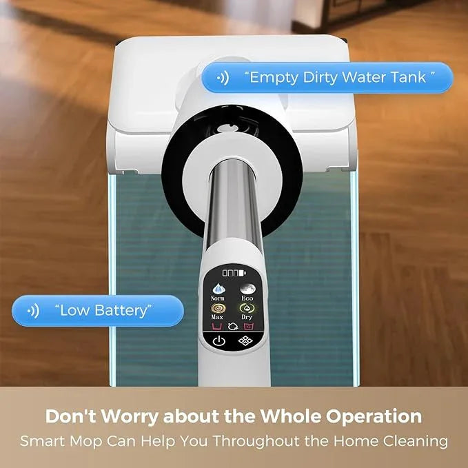 Wet Dry Vacuum Cleaner, 180° Lay-Flat Cordless Vacuum Mop Combo with Edge Cleaning, All-in-One Floor Cleaner for Hard Floors, Self-Cleaning, 45mins Runtime, LED Display, Voice Prompts - NeatNest