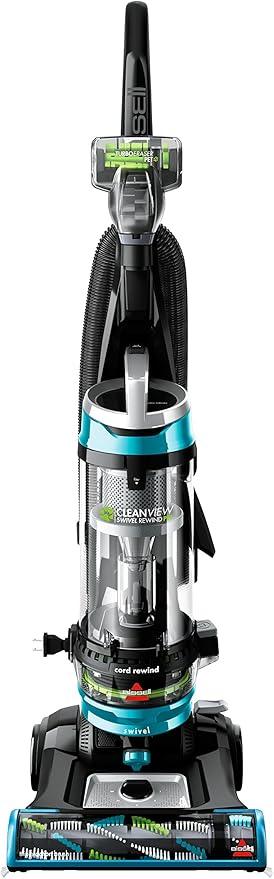 Bissell 2254 CleanView Swivel Rewind Pet Upright Bagless Vacuum, Automatic Cord Rewind, Swivel Steering, Powerful Pet Hair Pickup, Specialized Pet Tools, Large Capacity Dirt Tank, Teal - NeatNest