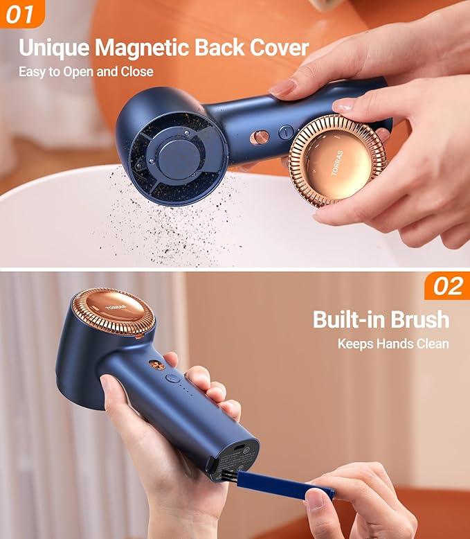 TORRAS Fabric Shaver Lint Remover, Rechargeable Electric 3-Speed Sweater Shaver Remove Fuzz, Pilling for Cashmere, Wool, Coat, Furniture, Clothes depiller with Replacement Blades, Blue - NeatNest