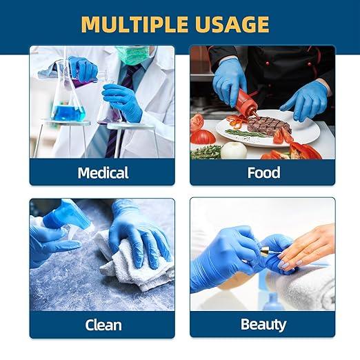 Nitrile Exam Gloves, 3.5-Mil Blue Medical Gloves Disposable Latex-Free, Extra Soft Small 100 Pcs, Powder-Free for Medical, Cleaning, Cooking, Esthetician, Food-Safe, S - NeatNest