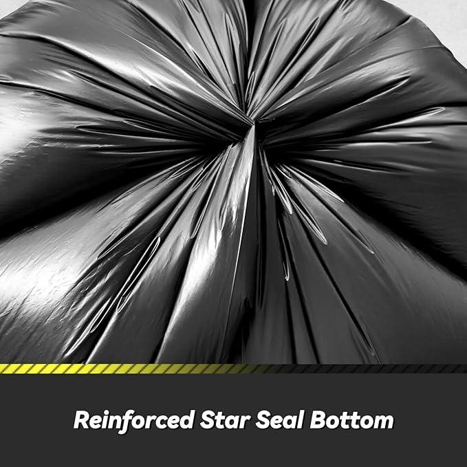 150 Count 55-60 Gallon Trash Bags, Sturdy & Tear-Resistant Commercial Can Liners 55 Gallon, Large Garbage Bags, Large Black Trash Bags for Commercial, Lawn and Leaf Bags - NeatNest