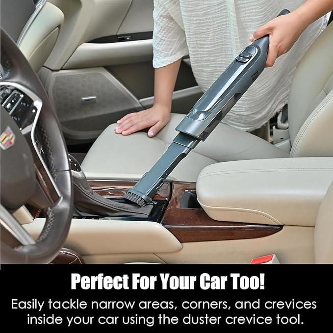 Handheld Vacuum Cordless, Super Lightweight 1.4lb with Powerful Suction, Charging Dock, Single Touch Empty and Detachable Dust Cup, Portable Mini Car Vac for Home Pet Car (Steel Gray) - NeatNest