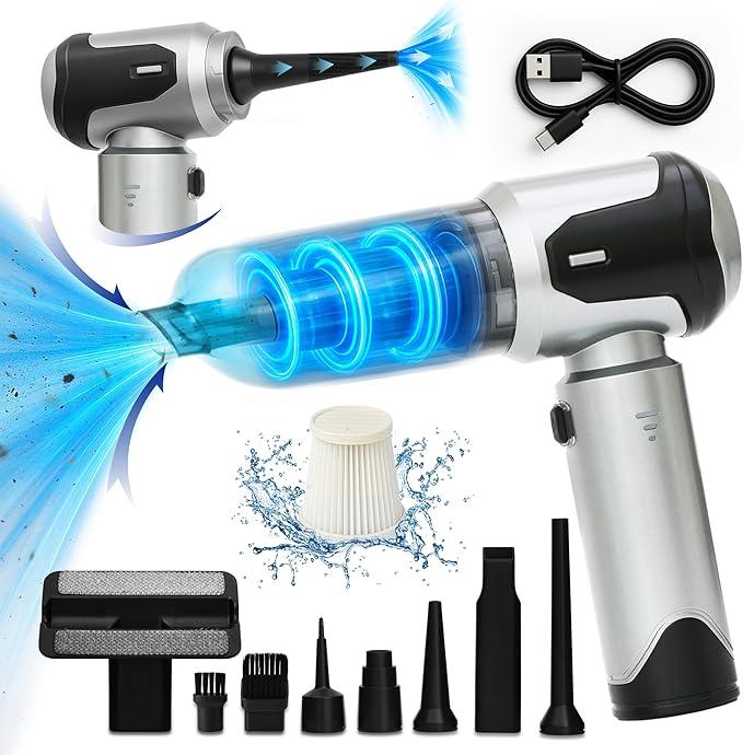 Car Vacuum Portable Cordless – Handheld Cleaner, Mini Car Vacuum, Small Portable Vehicle Cleaner with 8 Attachments, Blower, Spray Lubricant & Microfiber Towels for Truck & Interior Cleaning - NeatNest