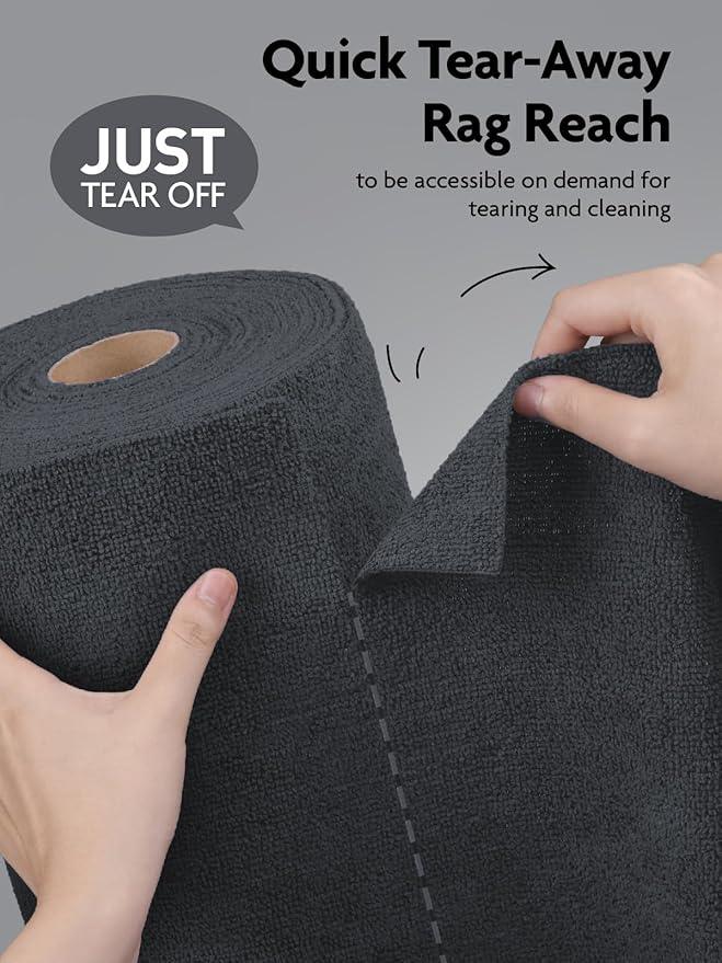 Fantasticlean Microfiber Cleaning Cloth Roll -30 Pack, Tear Away Microfiber Towels, 12" x 12", Reusable, Washable, Scratch Free, Ultra Absorbent for Car, Home Supplies (DimGray) - NeatNest