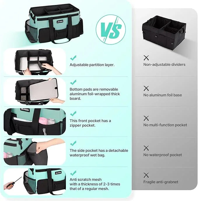 Large Wearable Cleaning Caddy Bags, Cleaning Supplies Storage Bag with Handles and Adjustable Shoulder Strap and Removable Waist Straps,Waterproof Cleaning Tote for Home,Car,Office - NeatNest