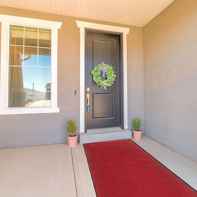 TANYOYO 3' X 10' Commercial Grade Door Floor Mat Brush Step Entrance Mat Vinyl Backed Utility Doormat Heavy Duty Floor Rugs Commercial Outdoor Carpet Indoor Outdoor Entrance Mat， red - NeatNest